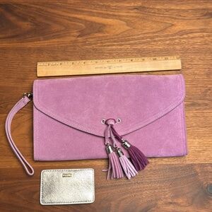 White House Black Market suede clutch